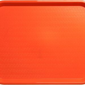 Carlisle FoodService Products Cafe Plastic Fast Food Tray, 14" x 18", Orange, (Pack of 12)