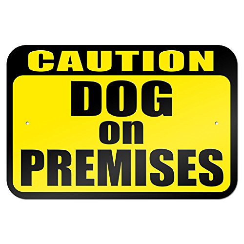 Caution Dog on Premises 9" x 6" Metal Sign