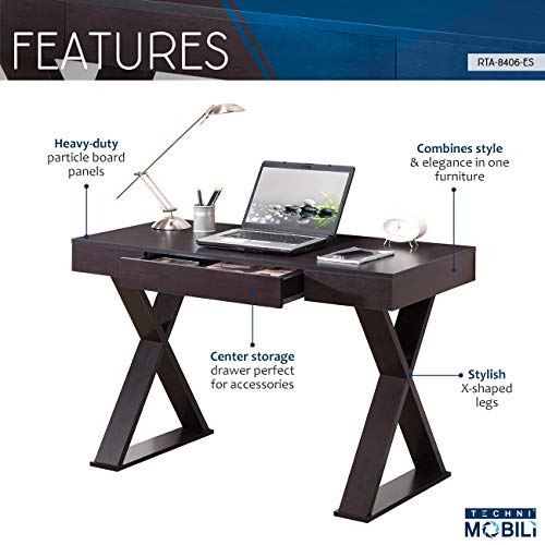 Techni Mobili Trendy Drawer, Espresso Writing Desk