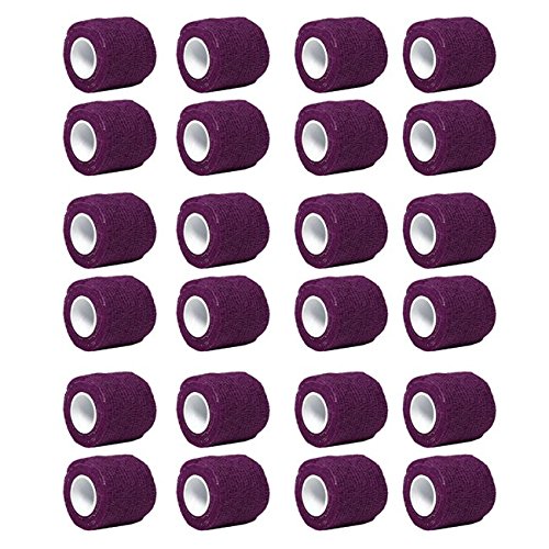 Aguaton Fidowrap Self-adherent Stretch Cohesive Tape Wrap Bandage for Pets 2 Inches By 6 Yards (Pack of 24) (Purple)