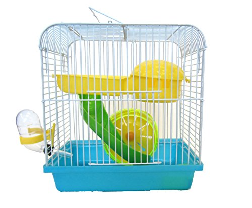 YML Dwarf Hamster Mice Travel Cage with Accessories, Blue