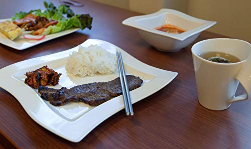 Villeroy & Boch New Wave 4-Piece Place Setting Dinner, Salad Plate, Bowl, and Mug – Premium Porcelain, Set of (Variable), Dinnerware