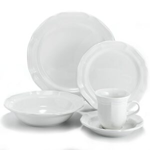 mikasa french countryside 40-piece dinnerware set, service for 8, white