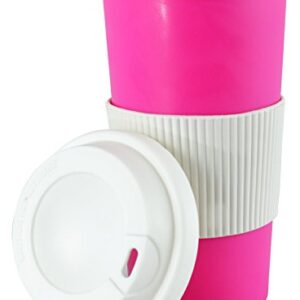 Southern Homewares Coffee Travel Thermal Mug Double Walled With Screw Top Lid Pink