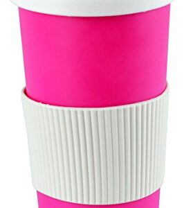 Southern Homewares Coffee Travel Thermal Mug Double Walled With Screw Top Lid Pink