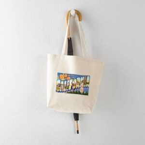 CafePress California Greetings Tote Bag Natural Canvas Tote Bag, Reusable Shopping Bag