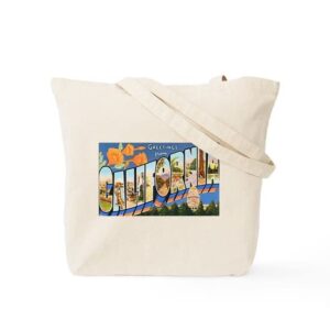 CafePress California Greetings Tote Bag Natural Canvas Tote Bag, Reusable Shopping Bag