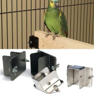 Natural Inspirations Parrot Cages Birdy Bracket 2x4 Holders (Black and Silver)