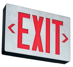 lithonia lighting le s 1 r el n sd led aluminum emergency exit sign, 2 watts, silver
