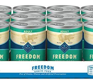 Blue Buffalo Freedom Grain Free Natural Adult Wet Dog Food, Lamb 12.5oz cans (Pack of 12)