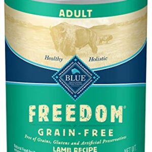 Blue Buffalo Freedom Grain Free Natural Adult Wet Dog Food, Lamb 12.5oz cans (Pack of 12)