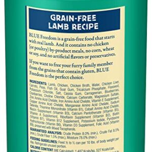 Blue Buffalo Freedom Grain Free Natural Adult Wet Dog Food, Lamb 12.5oz cans (Pack of 12)