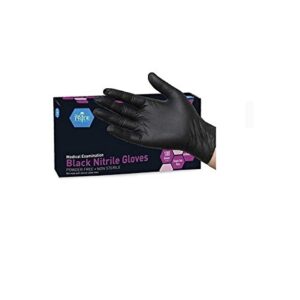 Medpride Nitrile Powder-Free Exam Gloves, Black, Small, 100 Count