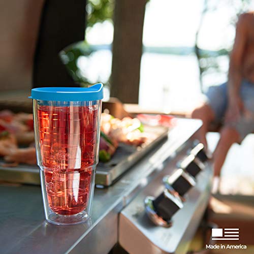 Tervis Marines Eagle and Anchor Tumbler with Wrap and Red Lid 24oz, Clear