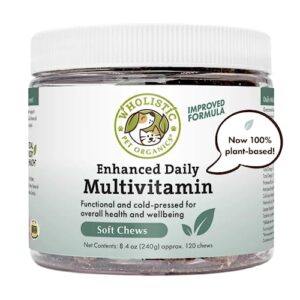 wholistic pet organics: multivitamin chews for dogs organic homemade dog treat for medium and small dogs calming chews for dogs food puppy multivitamin probiotics immune support supplement