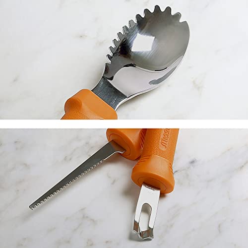 Messermeister 3-Piece Pumpkin Carving Set - Includes Scraper, Sawtooth Carver & Etching Tool - AISI420 Stainless Steel & Soft-Grip Handle