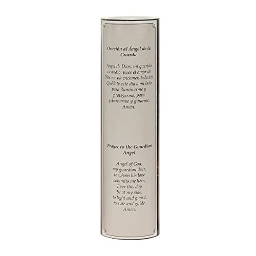 Stonebriar The Saints Collection Guardian Angel Flickering LED Prayer Candle with Automatic Timer, Religious Gift Ideas for Mom, Dad, Sister, Brother, and Friends 8 Inches