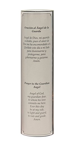 Stonebriar The Saints Collection Guardian Angel Flickering LED Prayer Candle with Automatic Timer, Religious Gift Ideas for Mom, Dad, Sister, Brother, and Friends 8 Inches