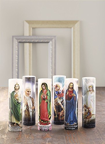 Stonebriar St. Micheal Flameless LED Devotional Prayer Candle with Automatic Timer