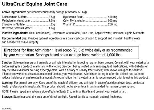 UltraCruz-sc-363159 Equine Joint Supplement for Horses, 4 lb, Pellet (35 Day Supply)