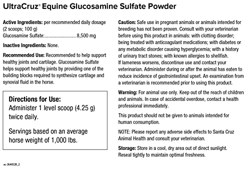 UltraCruz - sc-364852 Equine Horse Glucosamine Sulfate Joint Supplement, 4 lb, Powder (212 Day Supply)