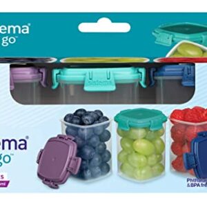 Sistema To Go Collection Medium Knick Knack Snack Container, 4.6 oz./136 ml, Multi color, 3 Count