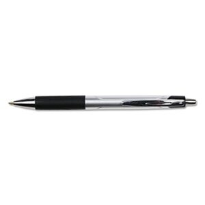 Universal Comfort Grip Ballpoint Pen, Retractable, Medium 1 Mm, Black Ink, Silver Barrel, Dozen