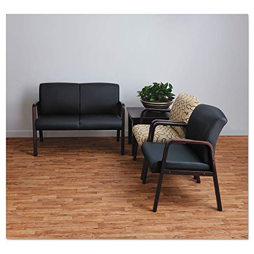 Alera ALERL2219M 44.88 in. x 26.13 in. x 33 in. Reception Lounge Series Wood Loveseat - Black/Mahogany