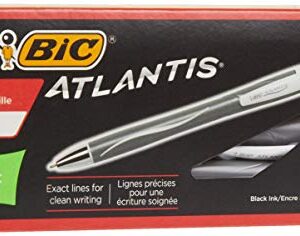 BIC Glide Exact Ballpoint Pen, Retractable, Fine 0.7 Mm, Black Ink, Black Barrel, Dozen