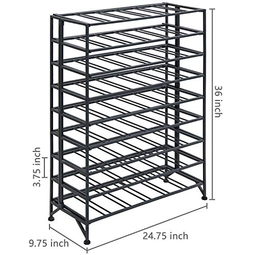 MyGift Gray Metal Wine Rack Freestanding Floor Stand, 9 Tier Wine Bottle Shelf - Holds up to 54 Bottles