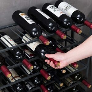 MyGift Gray Metal Wine Rack Freestanding Floor Stand, 9 Tier Wine Bottle Shelf - Holds up to 54 Bottles