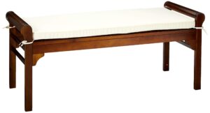 christopher knight home nelson wood bench with cushion, rich mahogany