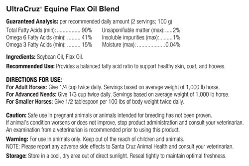 UltraCruz - sc-395351 Flax Oil Blend Supplement for Horses and Livestock, 1 Gallon