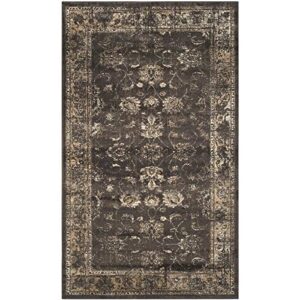 safavieh vintage collection accent rug - 2' x 3', soft anthracite, oriental distressed viscose design, ideal for high traffic areas in entryway, living room, bedroom (vtg117-330)