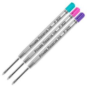 rainbox pk/3 colors schmidt p900 parker ballpoint refills, med, violet, turq, magenta