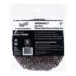 Meguiar's WRWHC7 Soft Buff 7" Rotary Wool Heavy Cutting Pad - 1 Pad