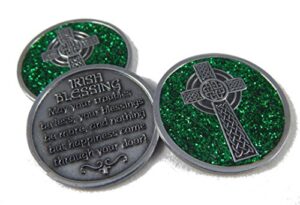 set of 3 irish blessing pewter novelty pocket tokens - 1.25" - pt661