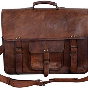 KPL 18 INCH Leather Briefcase Laptop Messenger Bag Satchel Office computer bag for men and women (18 INCH)