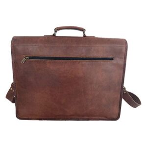 KPL 18 INCH Leather Briefcase Laptop Messenger Bag Satchel Office computer bag for men and women (18 INCH)