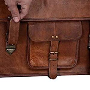 KPL 18 INCH Leather Briefcase Laptop Messenger Bag Satchel Office computer bag for men and women (18 INCH)