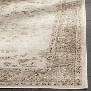 SAFAVIEH Vintage Collection Accent Rug - 2' x 3', Stone & Mouse, Oriental Traditional Distressed Viscose Design, Ideal for High Traffic Areas in Entryway, Living Room, Bedroom (VTG168-3410)