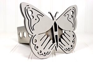 custom hitch covers 12036-stainless butterfly hitch cover, 2"