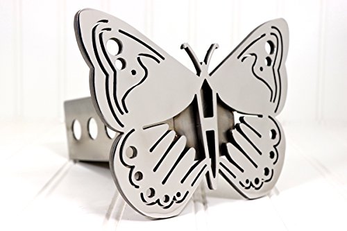 Custom Hitch Covers 12036-Stainless Butterfly Hitch Cover, 2"