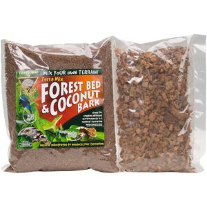 t-rex terra mix forest bed & coconut bark reptile substrate, 6 dry quarts