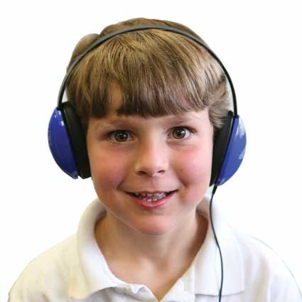 Califone 2800-BL Listening First Stereo Headphones for Kids Bundle (Blue) (6 Items)