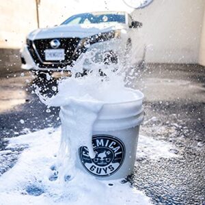 Chemical Guys ACC_103 Heavy Duty Detailing Car Wash Bucket with Chemical Guys Logo, 4.5 Gal , Semi Transparent White