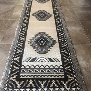 Southwest Native American Runner Rug Berber Design #D143 (2ftx7ft.1in.)