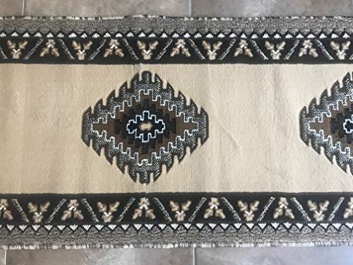 Southwest Native American Runner Rug Berber Design #D143 (2ftx7ft.1in.)