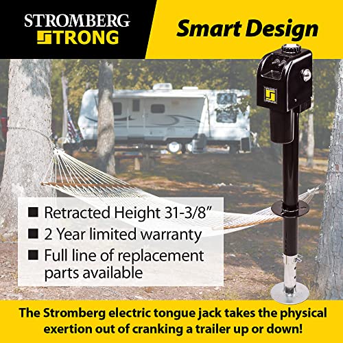 Stromberg Carlson JET-3555 White 3500 lb. Electric Tongue Jack with Light