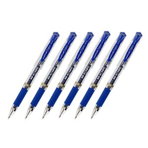 uni-ball signo um-153 gel ink rollerball pen, 1.0mm, broad point, blue ink, pack of 6